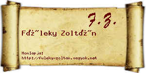 Füleky Zoltán névjegykártya